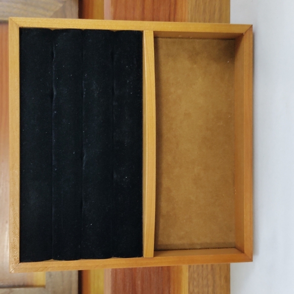 Vintage Contemporary Inlaid Bevelled Wooden Handmade Jewelry Box - Picture 10 of 17